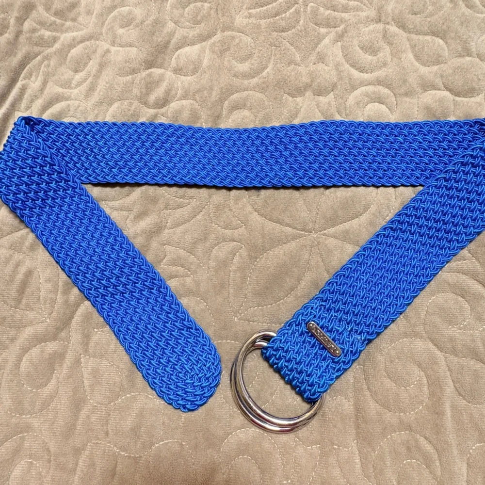 Ralph Lauren Belt Turquoise Braided D Ring Woven Preppy Casual 36